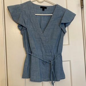 J.Crew size 2 short sleeve denim shirt